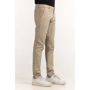 Pantalon beige kaki MN-TRKH- WS23-001B 100% coton avec élasthanne, tissu Oxford tissé, fermetures éclair décorées, plis, motif WS23-001B - Product Image 3