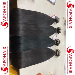 Extensiones de cabello humano remy Virgen sin procesar, de alta calidad, color natural, línea recta, sedosa - Product Image 5