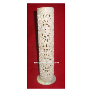 Excelente esteatita incienso palo Torre tallado diseño forma redonda hecho a mano fino acabado pulido uso para regalo de negocios - Product Image 1