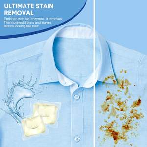 Cápsulas de lavandería coloridas 3 en 1, detergente fuerte con suavizante y fragancia, cápsulas biodegradables para uso diario - Product Image 4