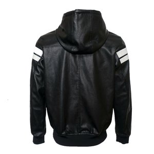 Veste zippée vintage en cuir véritable vieilli, imperméable, écologique, coupe-vent, pour homme, coupe ajustée, style motard, chaude pour l'hiver - Product Image 3