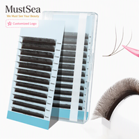 Extensions de cils individuels en soie douce, courbures C CC D DD LD L B J M, 6-20mm, volume 3D 5D, noir super mat