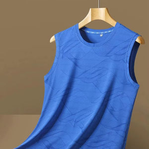 Débardeurs à col rond pour hommes sans manches T-Shirt vêtements de sport été nouveaux modèles mode respirant homme Fitness pull à séchage rapide - Product Image 6