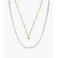 Luminous Vintage Fine <b>Jewelry</b> <b>Set</b> Gold Plated Necklace with <b>Pearl</b> and Diamond for Wedding and Gift Featuring Rhinestone Ring - Product Image 1