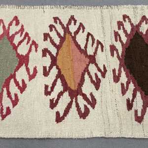 Vintage 2.7x11.2 ft Rug, Turkish <b>Runner</b> Rug, <b>Red</b> Animal Print Rug - Product Image 3