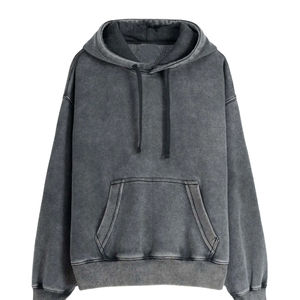 Sudadera con capucha de invierno de 400 Gsm de algodón pesado para hombre, Jersey lavado Vintage nuevo personalizado con ajuste cuadrado bordado y sin cuerda - Product Image 1