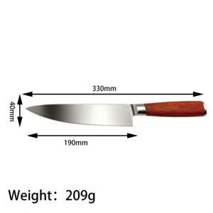 Couteau de chef japonais professionnel de 7 pouces en acier inoxydable à motif Damas, luxe - Product Image 4