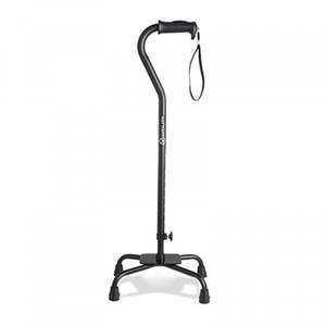 ไม้เท้าสี่ขาลายดอกไม้สีชมพูมีฐานสี่ขาช่วยเพิ่มความมั่นคงและปรับความสูงได้สำหรับผู้สูงอายุ - Product Image 1