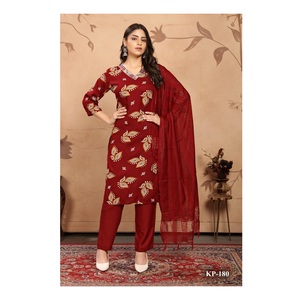 Venta al por mayor suministro rayón recto Kurti con pantalón para mujeres uso diario para venta al por mayor suministro de India - Product Image 1