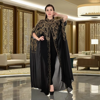 Abaya Kaftan Légère Brodé Ouvert sur le Devant Grande Taille Luxe Marocain Modeste et Glamour pour Femme – Idéal Mariage, Aïd, Fêtes