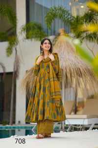 Designer 3pcs Beautifully Printed Silk Kurti Bottom Dupatta Collection (Set) Elegant <b>Indian</b> <b>Pakistani</b> <b>Clothing</b> for Summer Winter - Product Image 3