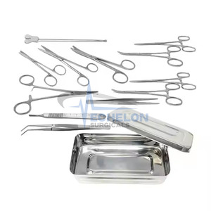 Thiết lập của 13 pcs cơ bản nhỏ phẫu thuật Kit hộp thép không gỉ Dụng cụ phẫu thuật phẫu thuật cắt kéo forceps Kim Chủ - Product Image 1