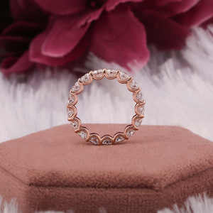 Anillo de lujo de oro rosa sólido de 18 quilates de diseño personalizado, joyería fina, Diamante cultivado en laboratorio de Color DEF certificado IGI para mujer, boda de moda - Product Image 3