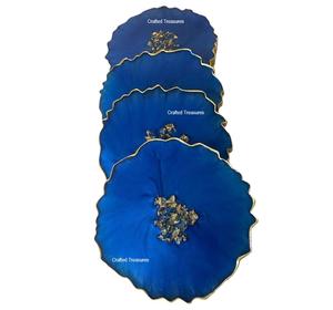 Ensemble de 5 sous-verres en résine époxy carrés ronds personnalisés de qualité supérieure à utiliser à la maison Restaurant Hotel Coaster Export - Product Image 2