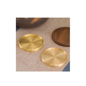 Sous-verres en laiton de forme carrée et ronde pour la décoration de table, prix de gros pour les restaurants, les bureaux, les sous-verres à thé, taille personnalisée - Product Image 2