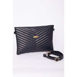 Bolso de mano con cremallera y diseño acolchado azul marino, accesorios de ropa - Product Image 2