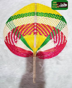Wholesale Products Vietnam Eco Friendly <b>Straw</b> Palm Leaf Handfan / Colorful <b>Bamboo</b> Fans for Summer 99GD From Vietnam - Product Image 2