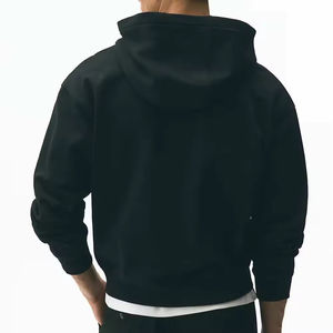 100% coton polaire Double couche hommes sweat à capuche d'hiver coupe régulière pull à capuche col lourd Double fermeture éclair personnalisable - Product Image 5