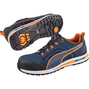 Crosstwist S3S ESD HRO SR 20345:2022 LOW Safety Shoe Size 43 W.11 Blue/Orange - Product Image 1