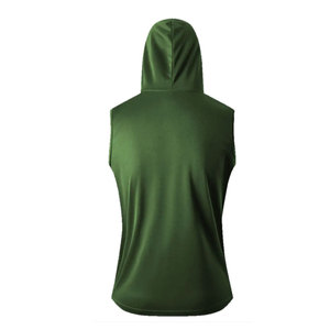 เสื้อฮู้ดแขนกุดสำหรับผู้ชายเสื้อมีฮู้ดผ้าคอตตอนผสมระบายอากาศออกแบบโลโก้ได้ตามต้องการ - Product Image 2