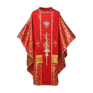 Acheter Robe chasuble liturgique légère de haute qualité avec broderie croisée Vêtement pour prêtres catholiques - Product Image 3