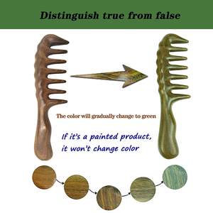Peine grueso de madera para pelo rizado, grande, No estático, hecho a mano, 100% Natural, de sándalo, para masaje del cuero cabelludo - Product Image 4