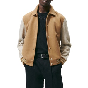 Chaquetas Varsity de lana personalizadas para hombre, estilo de calle alta con cuello levantado para invierno, chaqueta Letterman CollegeBaseballjacket personalizable para hombre - Product Image 4