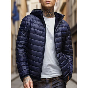 เสื้อแจ็คเก็ตพัฟเฟอร์บุใยอัลตร้าล็อฟท์สำหรับผู้ชาย กันน้ำ มีฮู้ด กันลม ซิป  สำหรับฤดูหนาว  เสื้อโค้ทสำหรับตั้งแคมป์ - Product Image 1