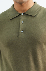 Pull pour hommes personnalisé T-shirt à manches courtes peigné mince pure laine affaires décontracté polo demi-manches pull en tricot - Product Image 2