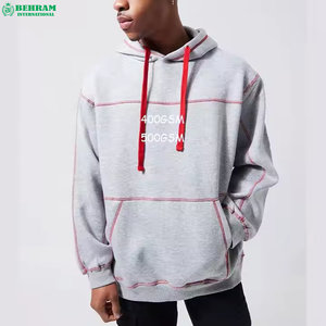 Sudadera con capucha de manga larga ajustada Unisex, Sudadera con capucha de hombro caído, costura de contrato, diseño bordado, ropa de calle, sudadera para hombres - Product Image 3