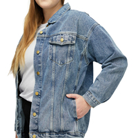 Veste denim pour femmes OEM CUSTOM, coupe décontractée et surdimensionnée, design élégant d'un attrape-rêves, veste colorée tendance