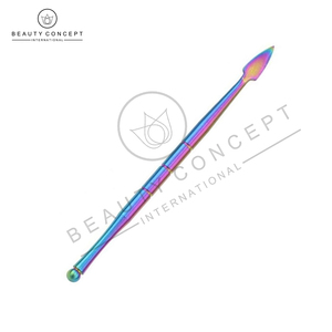 Dual Sided Cuticle Pusher Remover Sharp <b>Edge</b> Spoon Shaped Eco-Friendly Nail Cuticle Cleaner Surgical Grade Steel - Product Image 4