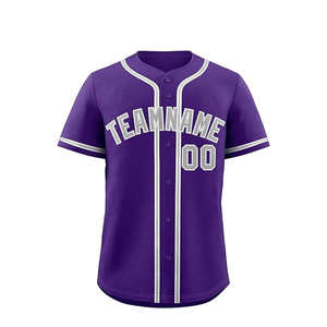 Maillot de baseball de vente de look haut de gamme coupe régulière couleur unie tenue tendance maillot de baseball pour hommes logo et design personnalisés OEM - Product Image 3