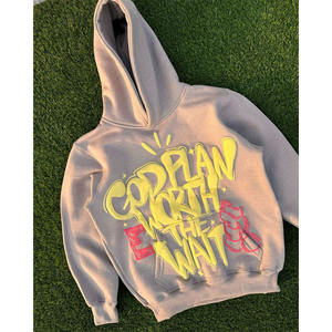 Survêtement Homme à Capuche 100% Coton avec Logo Personnalisé, Respirant, Impression Gonflée, Hiver, Ourlet Brut, Options Grandes Tailles - Product Image 5