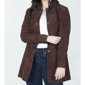 เสื้อโค้ทผู้หญิงหนังแท้ ดีไซน์หรูหรา ผิวสัมผัสนุ่ม ให้ความรู้สึกหรูหรา เป็นมิตรกับสิ่งแวดล้อม และน้ำหนักเบา - Product Image 1