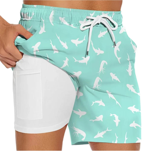 Shorts de plage professionnels pour hommes, haute élasticité, anti-embarras, motif uni, style décontracté pour sources chaudes - Product Image 5