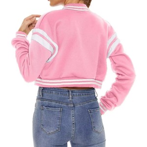 แจ็กเก็ตผู้หญิงแขนปกติสไตล์ใหม่ล่าสุดเสื้อครอปสำหรับฤดูหนาวโลโก้ที่กำหนดเอง - Product Image 3