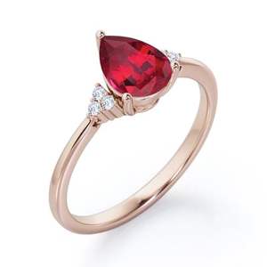 แหวนเงินแท้ 925 รูปทรงลูกแพร์ ประดับเพชรซิคอน สำหรับงานหมั้น งานแต่งงาน และงานเลี้ยง - Product Image 3