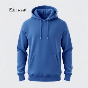 Sweat à capuche décontracté pour homme, personnalisé, avec poche, en polaire douce et chaude, cordon de serrage réglable, imprimé 3D en relief, tissu uni teint, hiver - Product Image 2