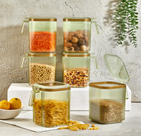 Ensemble de 6 contenants de stockage alimentaire pour réfrigérateur et garde-manger, rectangulaires, empilables, écologiques, en plastique PP moulé par injection, transparents