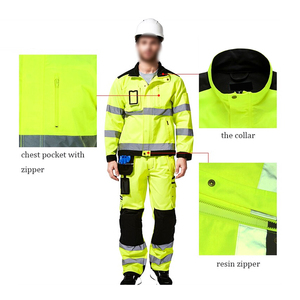Ropa de trabajo de manga larga de algodón transpirable Traje de seguridad resistente al desgaste transpirable Uniforme de ropa de seguridad de tráfico - Product Image 4