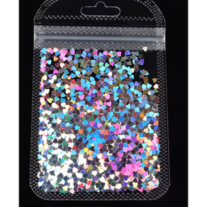 Glitter olografico a forma di cuore A11aga argento per artigianato e scopi decorativi - Product Image 1