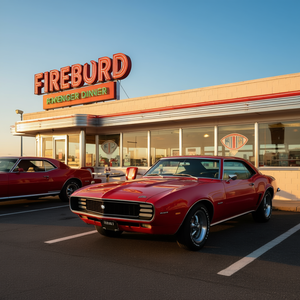 T-shirt promozionale Old School Muscle Cars 1969 per Firebird 69 in stile Jersey - Product Image 3