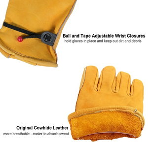 Gant d'équitation antidérapant Gants équestres en cuir de vachette avec poignées Gants de sécurité d'hiver de qualité pour les sports de course OEM - Product Image 6