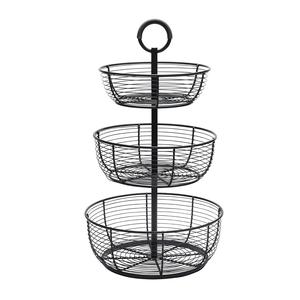 Cesta de fruta de 3 niveles de alambre de hierro de Metal con mango, mesa de comedor para Hotel, Centro decorativo, cesta de fruta - Product Image 2