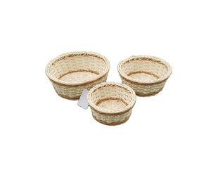 Vente en gros OEM Meilleure qualité nouveau style écologique ensemble de 3 paniers ronds en rotin pour le rangement à la maison et en cuisine en provenance du Vietnam - Product Image 1
