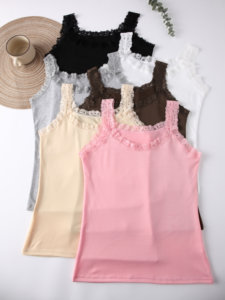 Venta al por mayor de camisetas sin mangas de las mujeres personalizadas de algodón Casual Tops de verano para damas OEM/ODM Fábrica de tallas grandes disponibles - Product Image 2