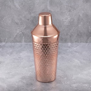 Juego de Coctelera Profesional de Acero Inoxidable y Cobre Martillado, Coctelera Cobbler con Jigger para Bartender - Product Image 2