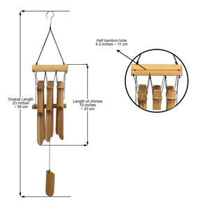 Carillons en bambou de coquille de noix de coco pour la maison ou le jardin Meilleur produit d'artisanat de décoration du Nouvel An-Caryln 0084935825297WA - Product Image 4