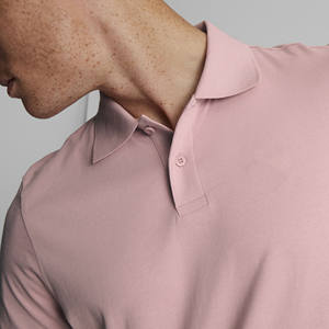 Polo informal de manga corta para hombre, camisa deportiva regular no tejida sólida de gran tamaño OEM ODM Turn-Down, nuevo Top de punto de Pakistán - Product Image 4